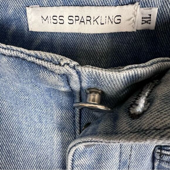 Miss Sparkling Flared Wide leg High Waisted Jeans Button Pockets Denim Jeans XL - Picture 5 of 7